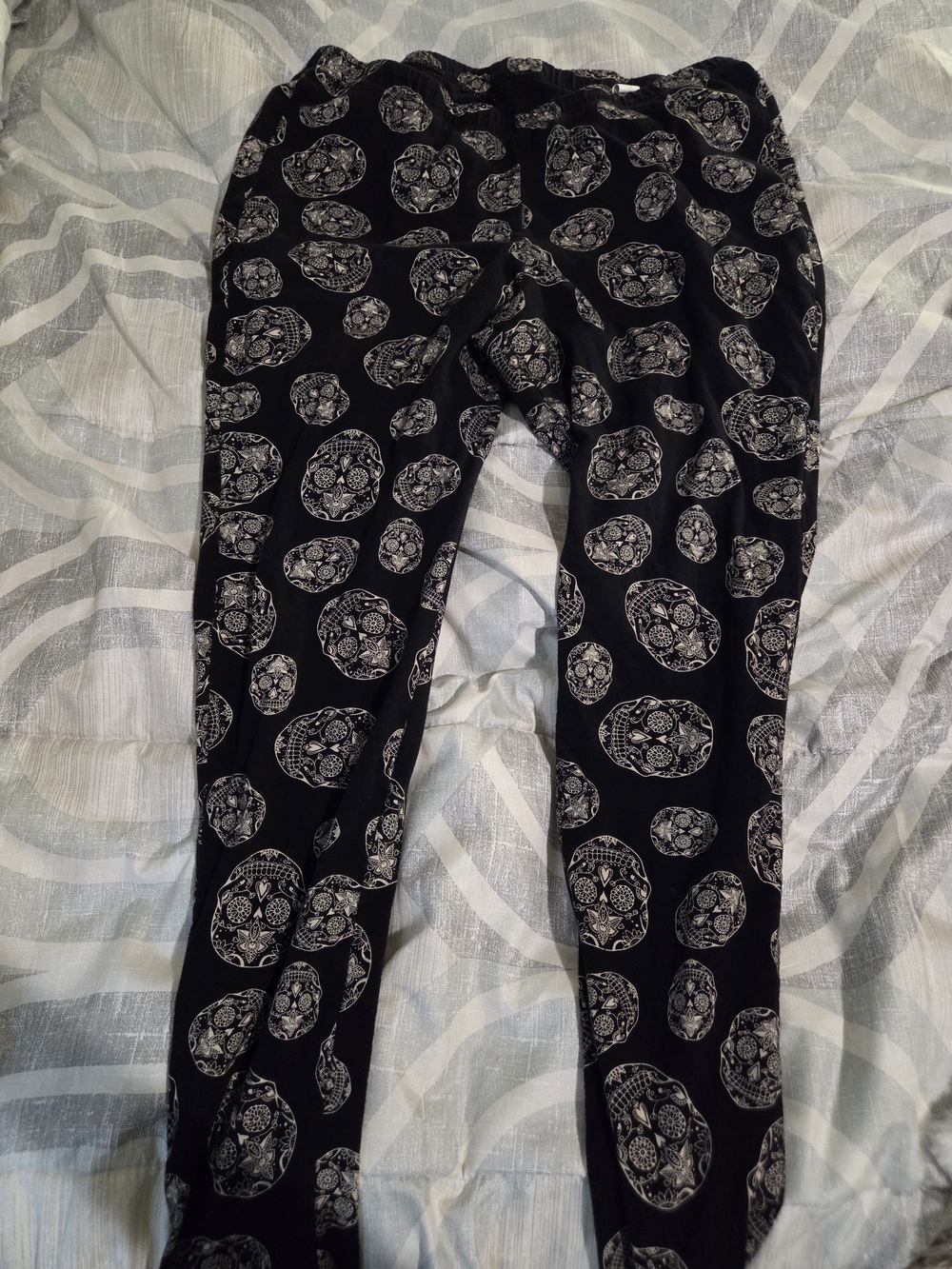 torrid Black Leggings with White Skull Accent